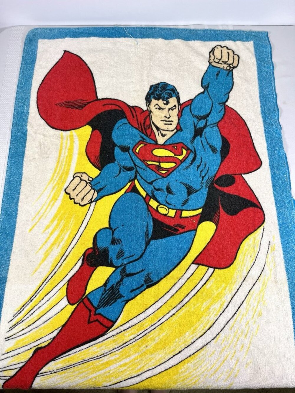 Vintage 1982 Superman DC Comics Beach Bath Towel R.A. Briggs Retro Superhero